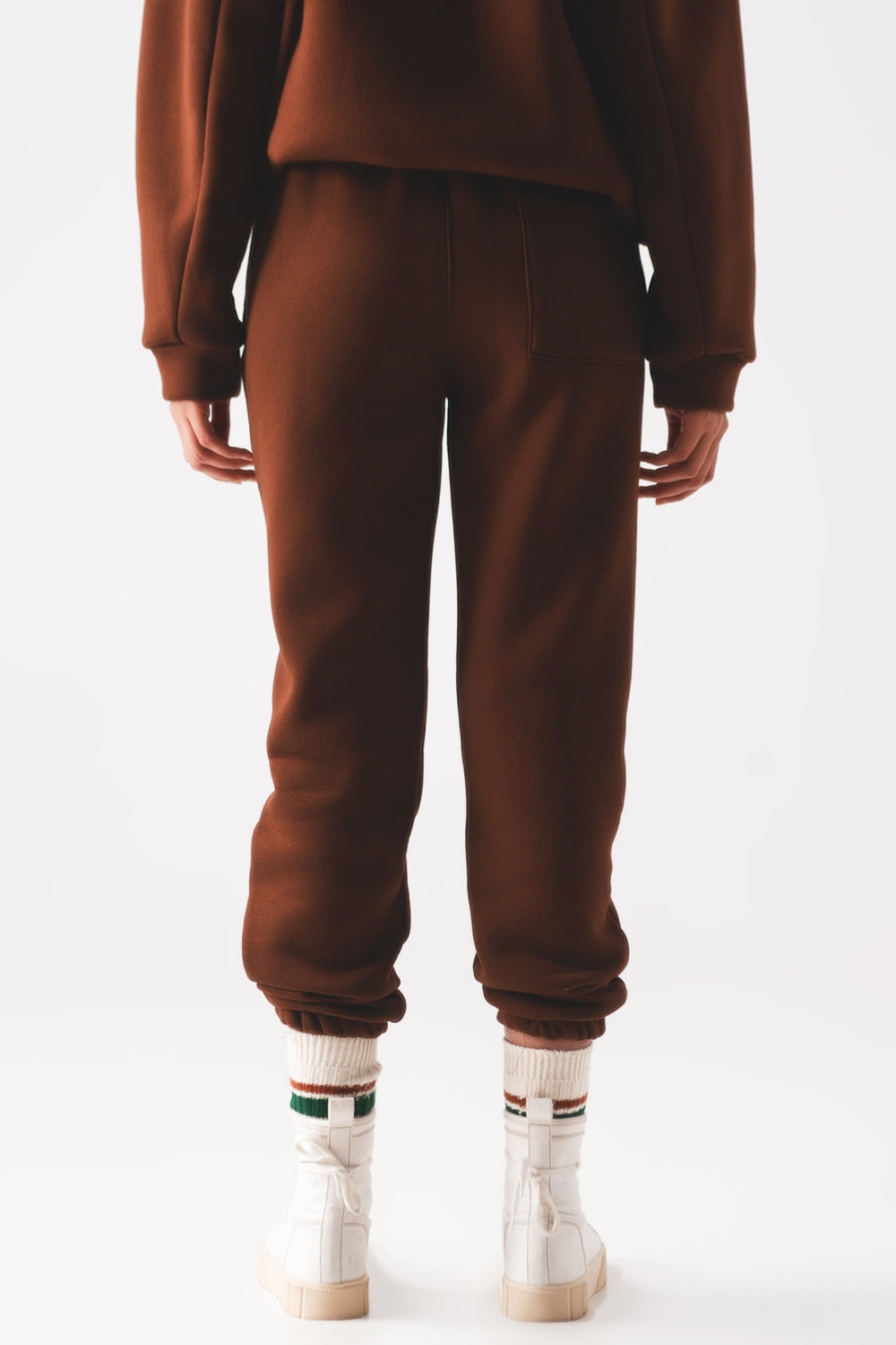 Cotton jogger in brown