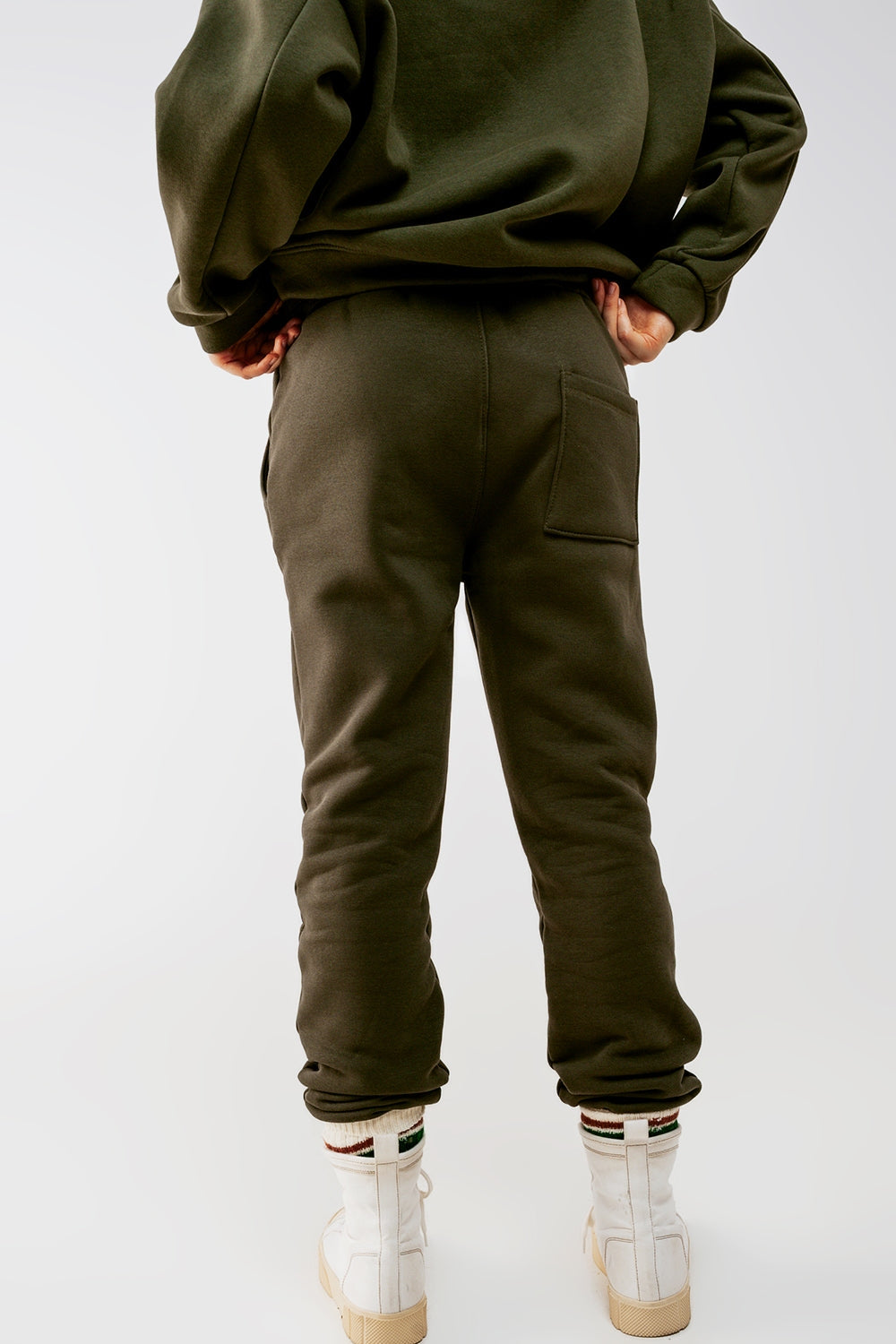 Cotton jogger in khaki