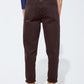 Cotton mid rise slouchy jean in chocolate brown