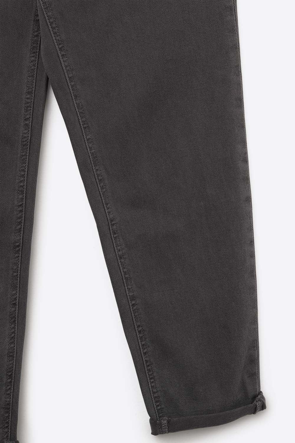 Cotton mid rise slouchy jean in Dark Gray