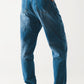 Cotton skater tapered carpenter jeans in mid wash