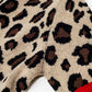 cozy panther print sweater shirt with red edges