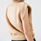 Cozy turtleneck sleeveless sweater in camel