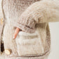 Cream and brown cable knit Cardigan