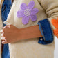 Cream Cardigan With EMbroidered Flowers