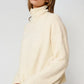 Q2 cream fluffy high neck relax fit sweater