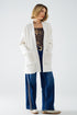 Q2 cream High quality knitted maxi cardigan with fur pockets