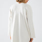 cream High quality knitted maxi cardigan with fur pockets