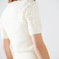 Cream short sleeve sequin sweater