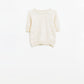 Cream short sleeve sequin sweater