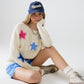 Q2 Cream Sweater With Embroidered Stars