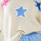 Cream Sweater With Embroidered Stars