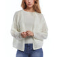 Q2 Crochet Cardigan With Knitted Clouds In White