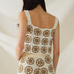 Crochet Crop Top With Circle Pattern in Beige