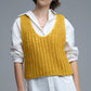 Crochet Cropped Vest in Yellow With sequins Thread