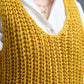 Crochet Cropped Vest in Yellow With sequins Thread