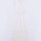 Crochet Maxi Vest With button closure in White