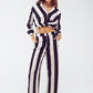 Crop Shirt With Knot Detail in Black and White Stripes