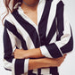 Crop Shirt With Knot Detail in Black and White Stripes