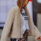 Cropped Jacket in beige in fine fur