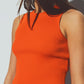 Cropped Knitted Tank Top in Orange