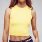 Cropped Knitted Tank Top in Yellow