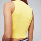 Cropped Knitted Tank Top in Yellow