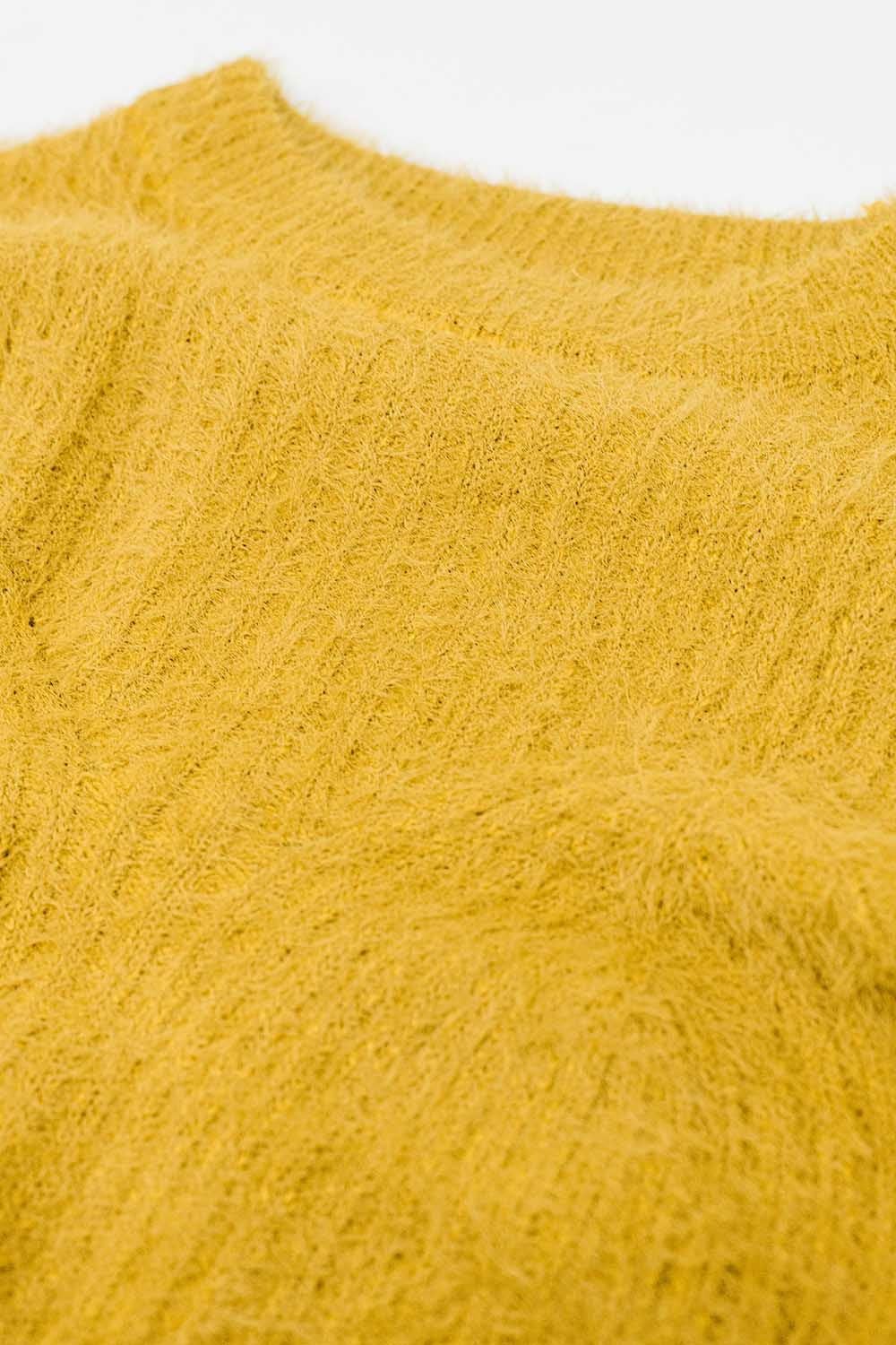 Cropped Sweater With Stitching Detail in yellow