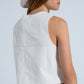 Cropped Vest With Embroidered Nature Design in White