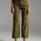 Q2 Cropped wide leg jeans in Olive green