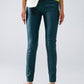 Q2 Dark Green Faux Leather Super Skinny Pants