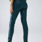 Dark Green Faux Leather Super Skinny Pants