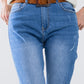 Denim Cropped Straight Legged Jeans