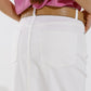 Denim  Maxi Skirt With Split in The Front In White