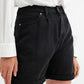 Short denim mom en negro