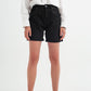 Denim mom shorts in black