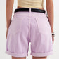 Denim mom shorts in lilac