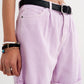 Denim mom shorts in lilac