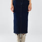 Q2 Denim Skirt With Front Slit And Gold Buttons on Sides