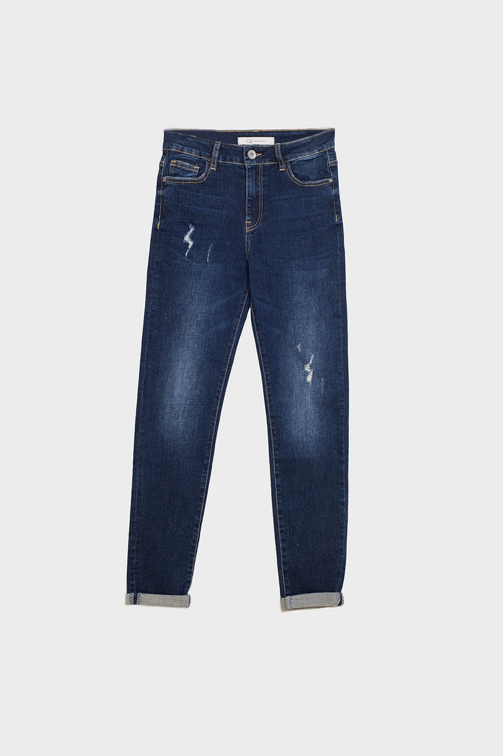 Distressed Dark Wash super Skinny Jeans In Stretch Denim