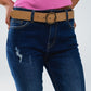 Distressed Dark Wash super Skinny Jeans In Stretch Denim