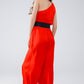 Drapped One Shoulder Jumpsuit With Cinched Waist In Red