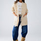 Ecru Boho Distressed Cardigan With Front Pockets