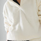 ecru fluffy v-neck sweater