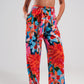 Q2 Elastic back pants in bright floral