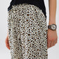 Elasticated Waist Straight Leg Pants In Leopard Print