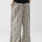 Elasticated Waist Straight Leg Pants In Leopard Print