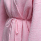 Elegant Pink Wrap Knitted Cardigan