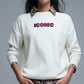 Q2 Embroidered ICONIC Sweater with Global Tour Back Print in Cream