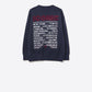 Embroidered ICONIC Sweater with Global Tour Back Print in Navy